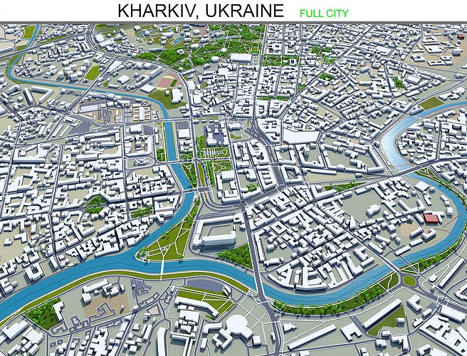 Kharkiv City in Ukraine 60km