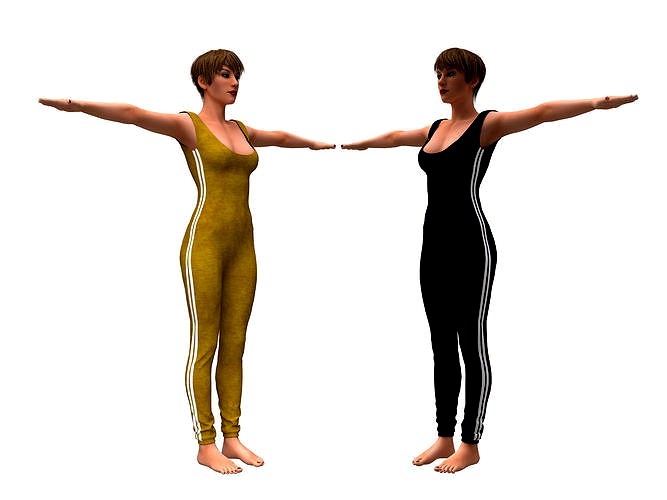 3d realistic womans with clothing