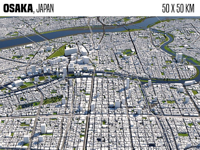 Osaka Japan 50x50km