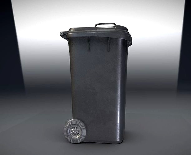 Black Plastic Waste Bin 240 Liters 1075x515x582