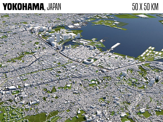 Yokohama Japan 50x50km