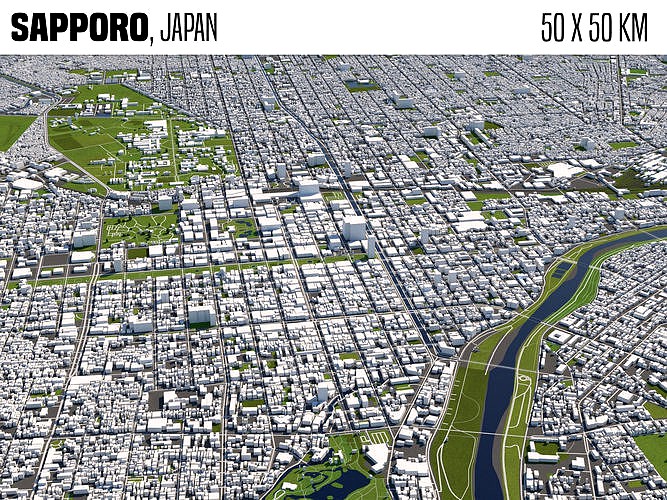 Sapporo Japan 50x50km