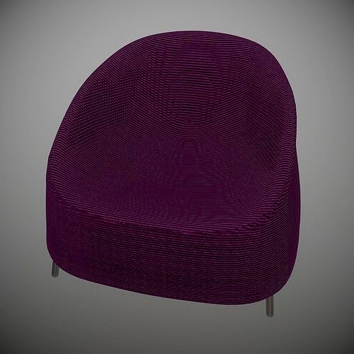 Paola Lenti Afra Arm Chair Pink 3d model