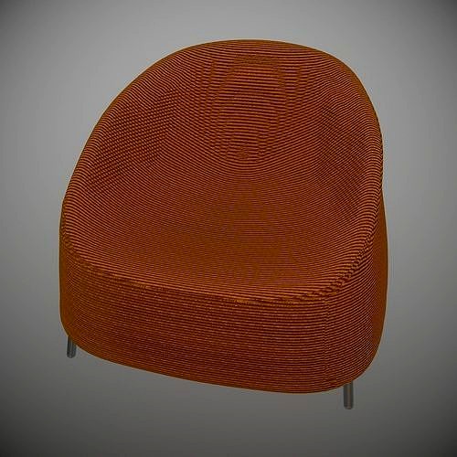 Paola Lenti Afra Arm Chair Orange 3d model