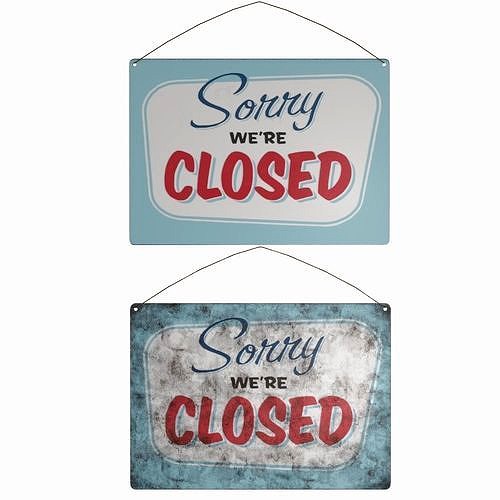 Vintage Closed Sign 3d model