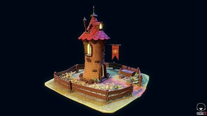 Stylized Tower House 3D model