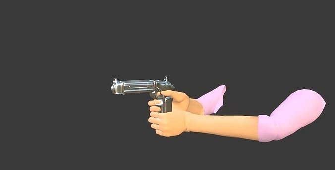 Futuristic pistol rigged