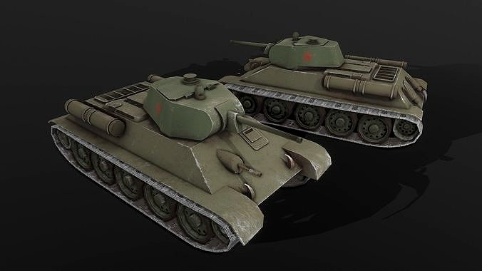 Soviet low poly tank T 34
