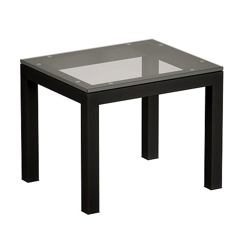 Parsons Clear Glass Top Dark Steel Base End Table