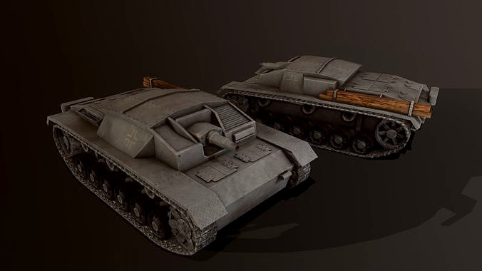 German low poly tank Stug 142