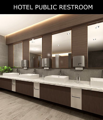 Hotel Public Restroom 3DSMAX and Vray Render