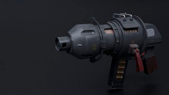 Post Apocalyptic Gauss Gun Low-Poly PBR