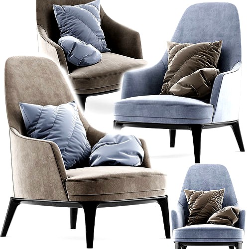 Poliform Jane Lounge Armchair Heigh 3d model