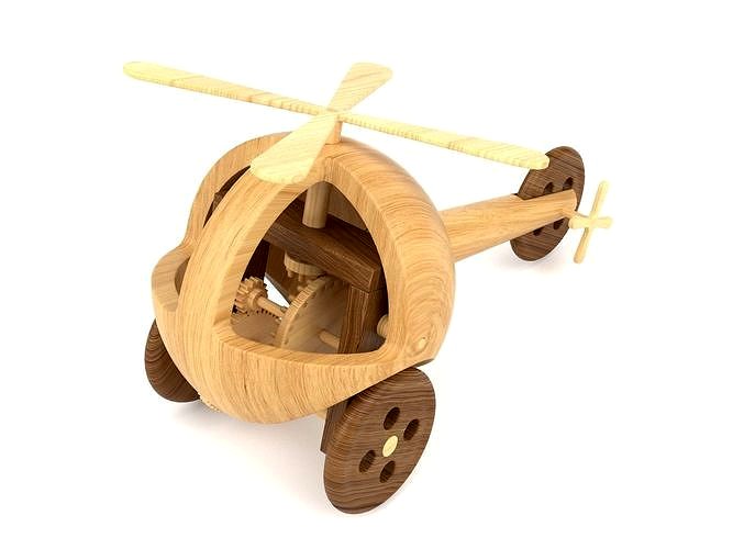 Wooden toy helicopter 03