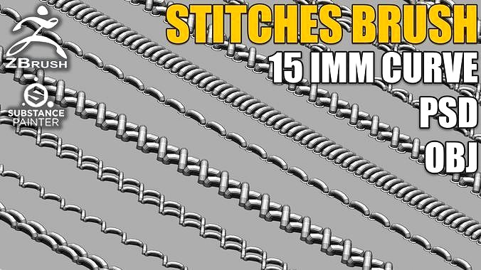 IMM Stitches Brush for Zbrush and Substance Painter