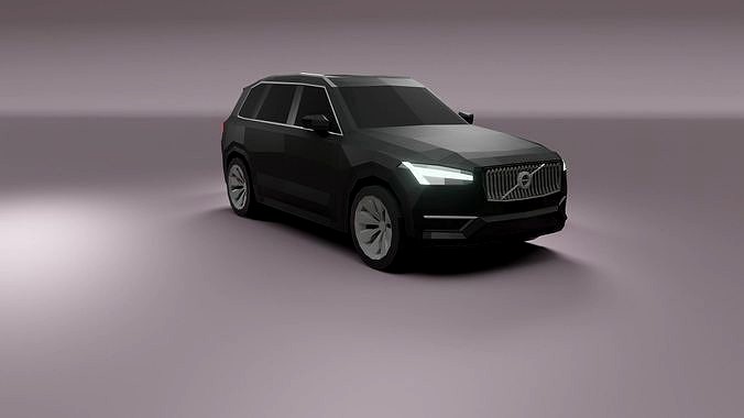 Volvo xc90 SUV low poly 3D model