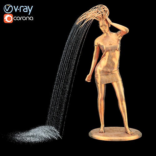 Girl fountain statue