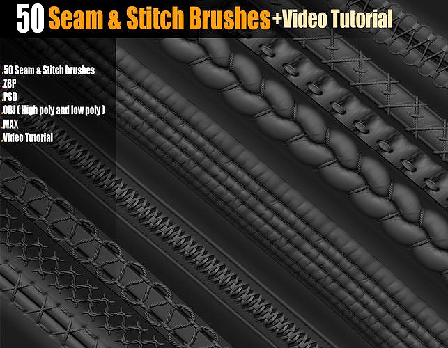 50 Seam Stitch Brushes Vol 01  Video Tutorial