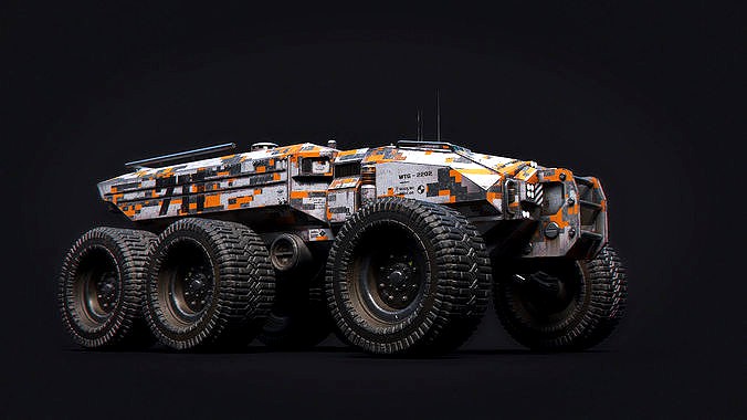 Technical Vehicle up to 8K Textures transporter Source Files
