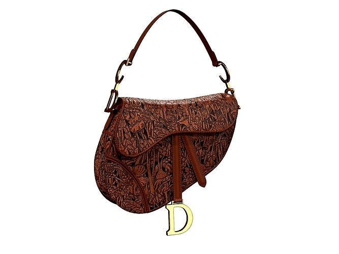 Dior Saddle Bag Brown HandEmbossed 3d model