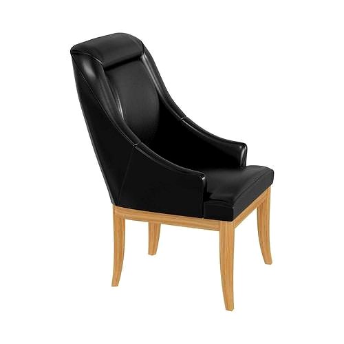Custom made chair in black leather