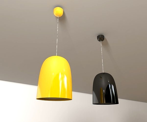 Yellow and black pendant light