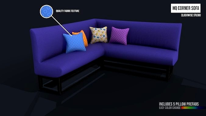 Corner Sofa with pillows