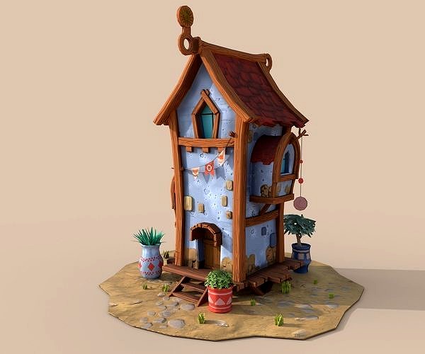 LowPoly Stylized Tall House