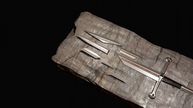 The shards of Narsil and Anduril from The Lord of the Rings