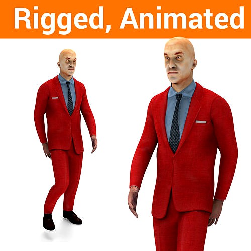 Man Rigged And Animated Character