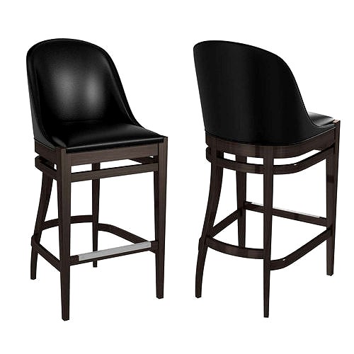 Florida seating black leather barstool