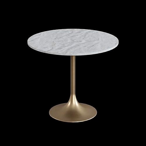Leilani Tulip Dining Table marble top white 3d model