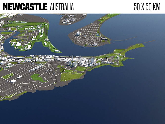 Newcastle Australia 50x50km