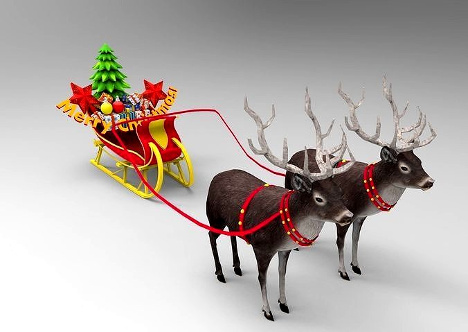 Deer Santa Sleigh