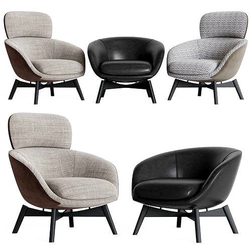 Minotti Russell Lounge Chair Set