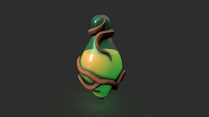 Stylized Fantasy Potion with Root Ornaments