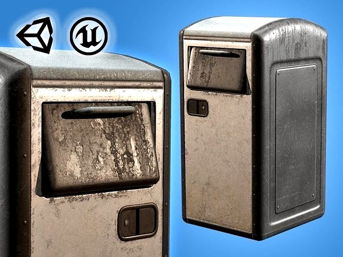 Trash can - Dustbin - Waste Container  - PBR Game ready 3D model