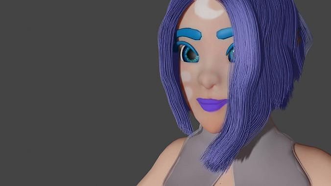 3D game girl character model