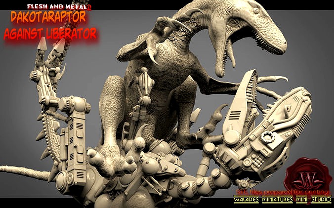 Dakotaraptor against liberator | 3D