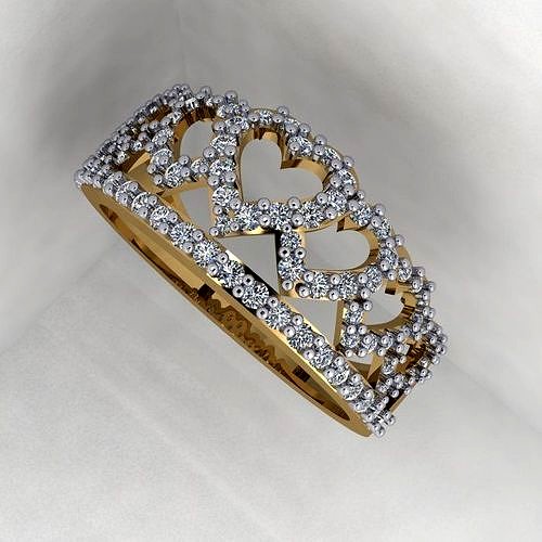 a Profishnal and Modern heart Ring | 3D