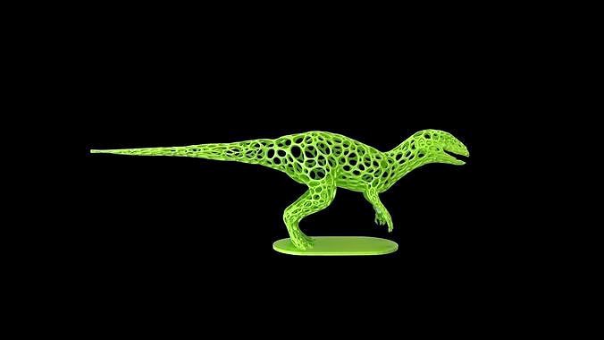 Dinosaur Voronoi wireframe  | 3D