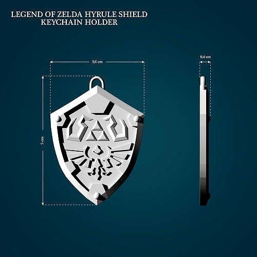 Hyrule Shield Keychain Holder from Legend Of Zelda | 3D