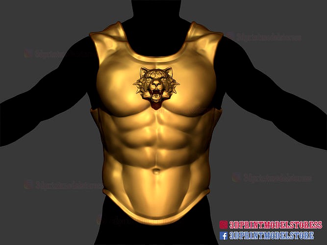 Body Chest Armor - Larp Armor Cosplay - Tiger Roman Muscle Armor | 3D