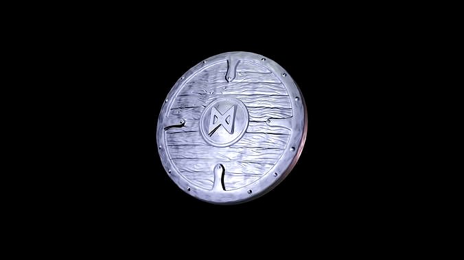 Scandinavian shield with rune Dagaz | 3D