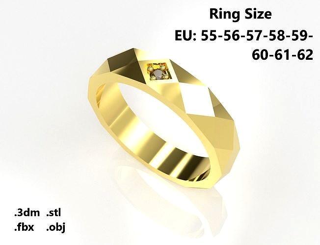Model 51 Facet Diamond Ring EU | 3D
