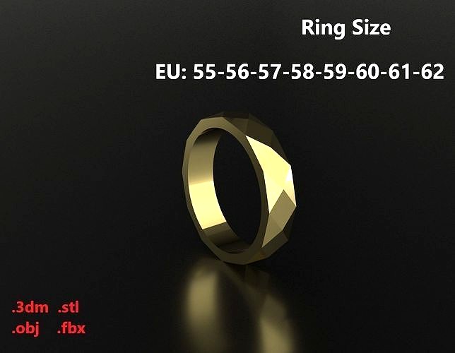 Model 49 Facet Ring EU  | 3D
