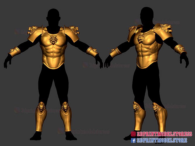 Larp Armor - Classical Tiger Roman Muscle Armor Set Cosplay | 3D