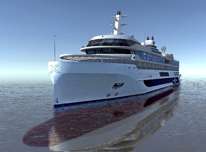 Celebrity Flora expedition cruise ship 3d model