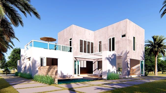 Villa C8 - Sketchup dwg lumion render picture