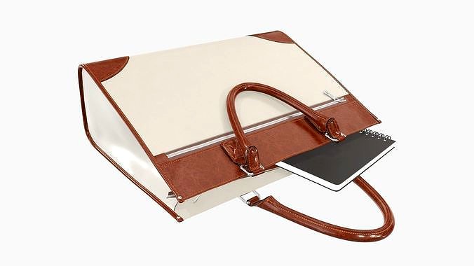 Woman briefcase handbag travel bag on ground